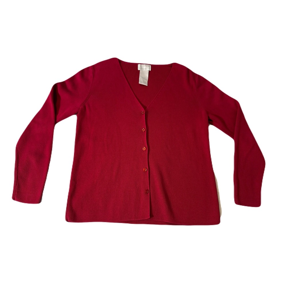 Designer's Originals Made in Australia Cotton Cardigan Red S/P
